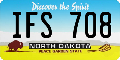 ND license plate IFS708