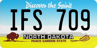 ND license plate IFS709