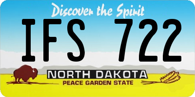 ND license plate IFS722