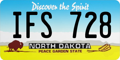 ND license plate IFS728