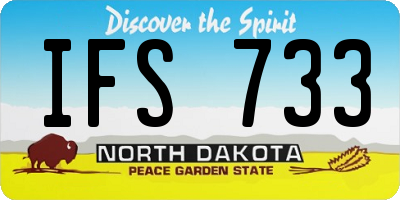 ND license plate IFS733