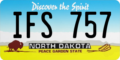 ND license plate IFS757