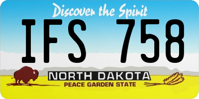 ND license plate IFS758