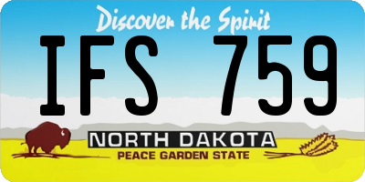ND license plate IFS759