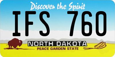 ND license plate IFS760