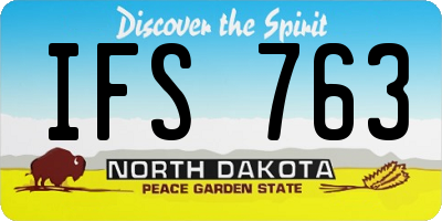ND license plate IFS763