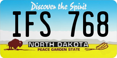 ND license plate IFS768
