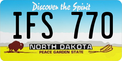 ND license plate IFS770
