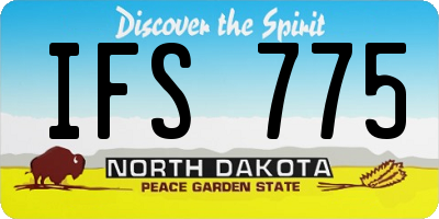 ND license plate IFS775