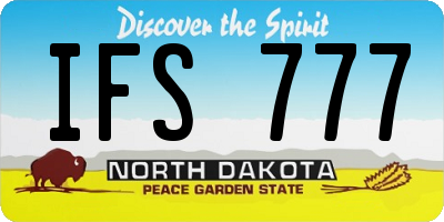 ND license plate IFS777