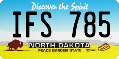 ND license plate IFS785
