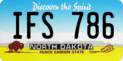 ND license plate IFS786