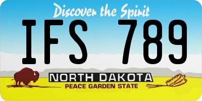 ND license plate IFS789