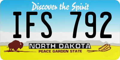 ND license plate IFS792