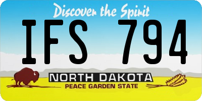 ND license plate IFS794