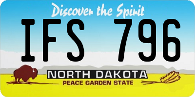 ND license plate IFS796