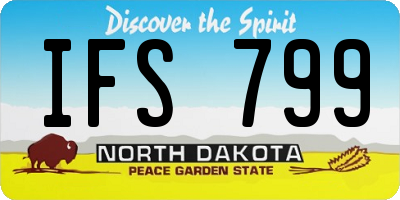 ND license plate IFS799