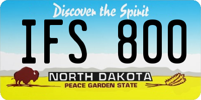 ND license plate IFS800