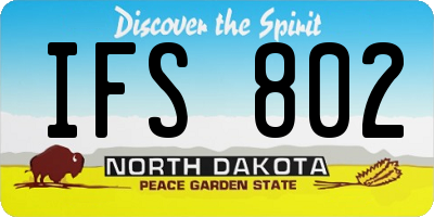 ND license plate IFS802