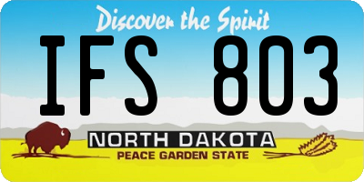 ND license plate IFS803