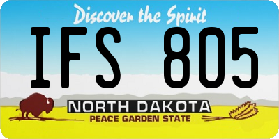 ND license plate IFS805