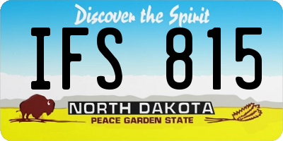 ND license plate IFS815