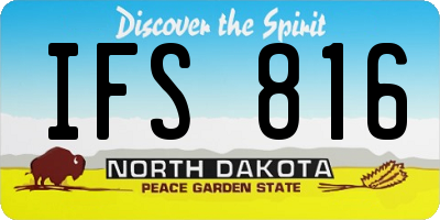 ND license plate IFS816