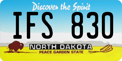 ND license plate IFS830