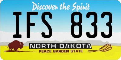 ND license plate IFS833