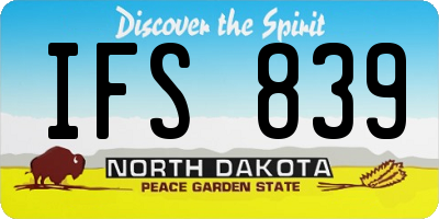 ND license plate IFS839