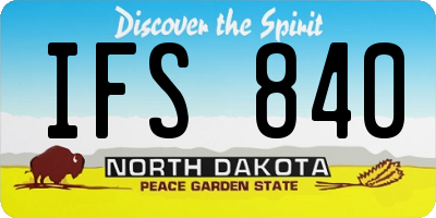 ND license plate IFS840