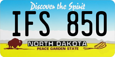 ND license plate IFS850