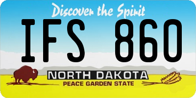 ND license plate IFS860