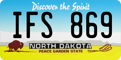 ND license plate IFS869