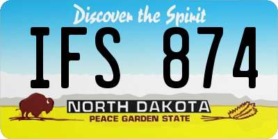 ND license plate IFS874
