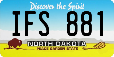 ND license plate IFS881