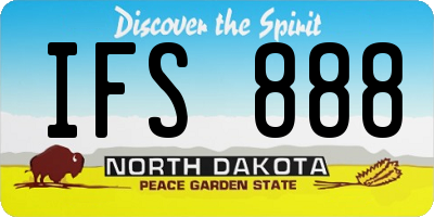 ND license plate IFS888