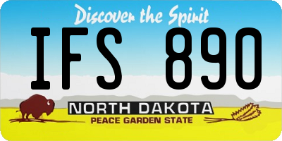 ND license plate IFS890