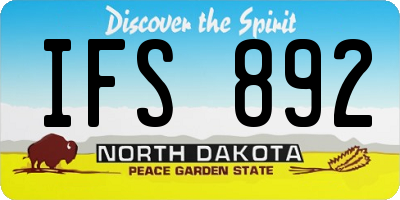 ND license plate IFS892