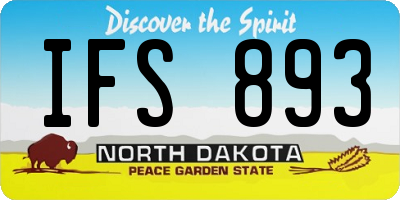 ND license plate IFS893