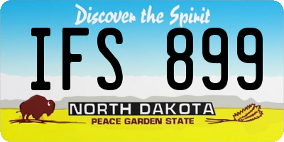 ND license plate IFS899