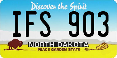 ND license plate IFS903