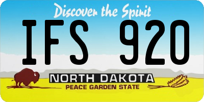 ND license plate IFS920