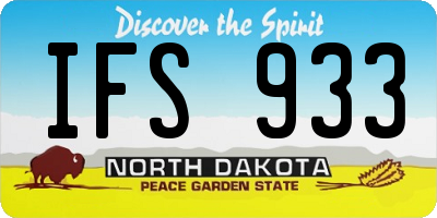 ND license plate IFS933
