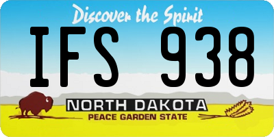 ND license plate IFS938