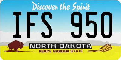 ND license plate IFS950