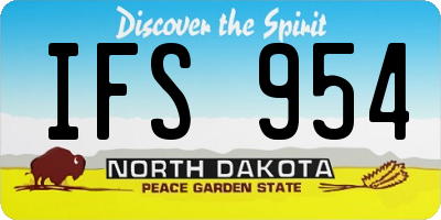 ND license plate IFS954