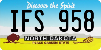 ND license plate IFS958
