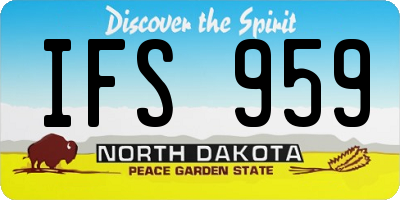 ND license plate IFS959