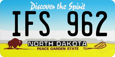 ND license plate IFS962